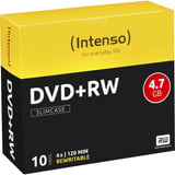 Intenso DVD+RW 4.7GB, 4x 4,7 GB 10 pieza(s), DVDs vírgenes 4x, 4,7 GB, DVD+RW, 120 mm, 10 pieza(s), Caja de cd
