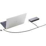 Kensington Cable de seguridad Slim para notebook con doble cabezal con llave N17 2.0 para Wedge Slots (Dell), Castillo plateado, Kensington, Llave, Acero, Negro, Plata