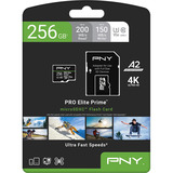 PNY Pro Elite Prime microSD 256 GB, Tarjeta de memoria negro/Verde