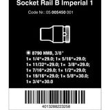 Wera Barra magnética para dados B Imperial 1 Juego de dados para llave de vaso 3/8", en pulgadas, Llave de tubo negro/Verde