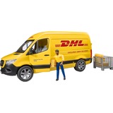 bruder MB Sprinter DHL con conductor, Automóvil de construcción amarillo