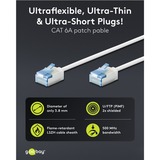 goobay Cable de parche ultraflexible Cat.6a slim, U/FTP blanco