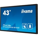 iiyama TF4339AS-B1AG pantalla de señalización Pantalla plana para señalización digital 108 cm (42.5") LED 500 cd / m² 4K Ultra HD Negro Pantalla táctil Procesador incorporado Android 24/7, Pantalla de gran formato negro (mate), Pantalla plana para señalización digital, 108 cm (42.5"), LED, 3840 x 2160 Pixeles, 24/7