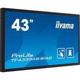 iiyama TF4339AS-B1AG pantalla para PC 108 cm (42.5") 3840 x 2160 Pixeles 4K Ultra HD LED Pantalla táctil Negro, Pantalla de gran formato negro (mate), 108 cm (42.5"), 3840 x 2160 Pixeles, 4K Ultra HD, LED, 8 ms, Negro