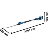 Bosch Tijera de setos telescópica inalámbrica GHE 18V-50 TP Professional solo, 18 Voltios, Cortasetos azul