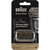 Braun Series 9 96M Cabezal para afeitado, Cabezal de afeitado plateado, Cabezal para afeitado, 1 cabezal(es), Negro, Acero inoxidable, 18 mes(es), Braun, Series 9+ Pro