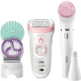 Braun Silk-épil 9 81683682 depiladora 40 pinzas Blanco, Rosa blanco/Oro rojo, Blanco, Rosa, 40 pinzas, Exfoliación, LED, Alemania, 1 SensoFoil
