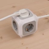 Brennenstuhl Cubo de enchufes ALEA-Power 4 vías, Regleta gris claro/blanco