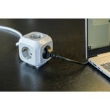Brennenstuhl Cubo de enchufes ALEA-Power 4 vías, Regleta gris claro/blanco