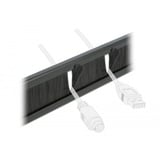 DeLOCK 66346 accesorio de bastidor Panel pasacables con cepillo, Guía para cable negro, Panel pasacables con cepillo, Negro, Metal, Nylon, 2U, China, 48,3 cm (19")