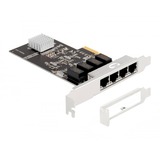 DeLOCK PCIe x4 a 4 x RJ45 Gbit, Adaptador de red 