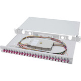 Digitus Caja de empalme de fibra óptica, 1U, equipada, LC, OM4, Caja de fíbra óptica gris