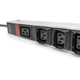 Digitus PDU IT básico con perfil de aluminio, 27 salidas, 24x C13, 3x C19, Regleta negro/Aluminio