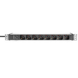 Digitus Regleta de enchufes de 19" con perfil de aluminio, 8 salidas italianas, 1U rojo/Aluminio