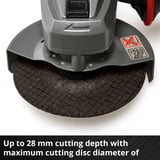 EINHELL Amoladora angular a batería Power X-Change TE-AG 18/115 Q Li Solo, 18 Voltios rojo/Negro