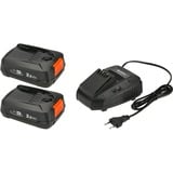 GARDENA P4A 2 x PBA 18V/45 + AL 1830 CV Juego de cargador y baterías, Conjunto Juego de cargador y baterías, Ión de litio, 2,5 Ah, 18 V, Gardena, Negro, Naranja