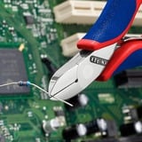 KNIPEX Cortaalambres electrónico 77 02 115, Alicates de corte rojo/Azul