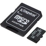 Kingston Tarjeta 8GB microSDHC Industrial C10 A1 pSLC + adaptador SD, Tarjeta de memoria negro, 8 GB, MicroSDHC, Clase 10, UHS-I, 100 MB/s, 80 MB/s
