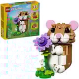 LEGO Creator 3-en-1 Hámster Adorable con Flor, Juegos de construcción 