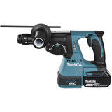 Makita Martillo combinado inalámbrico DHR243JWX2, 18 Voltios, Martillo perforador azul/Negro