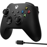Microsoft Xbox Wireless Controller + USB-C Cable Negro Gamepad Analógico/Digital PC, Xbox One, Xbox One S, Xbox One X, Xbox Series S, Xbox Series X negro, Gamepad, PC, Xbox One, Xbox One S, Xbox One X, Xbox Series S, Xbox Series X, Cruceta, Botón de inicio, Botón menú, Botón Compartir, Analógico/Digital, Inalámbrico y alámbrico, Negro