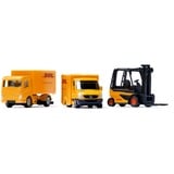 SIKU 6335 modelo a escala Set de juego de logística Previamente montado, Automóvil de construcción Set de juego de logística, Previamente montado, Cualquier género, Metal, Plástico, DHL Logistics, 7 pieza(s)