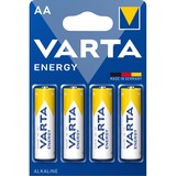 VARTA Energy AA Batería de un solo uso Alcalino Batería de un solo uso, AA, Alcalino, 1,5 V, 4 pieza(s), 50,5 mm
