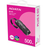 ADATA SC740 SSD Externa 500 GB, Unidad de estado sólido negro/Negro