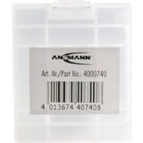 Ansmann 4000740 caja de batería Transparente, Blanco transparente, Transparente, Blanco, 4 AAA / AA