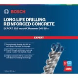 Bosch Expert Broca para martillo SDS Max-8X, Taladro Martillo perforador, Hammer drill bit, 2 cm, 320 mm, Concreto, Piedra, 20 cm