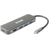 D-Link DUB-2333 base para portátil y replicador de puertos Alámbrico USB Tipo C Gris, Estación de acoplamiento plateado, Alámbrico, USB Tipo C, 60 W, Gris, 5 Gbit/s, 4K Ultra HD