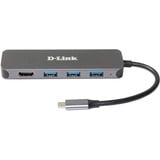 D-Link DUB-2333 base para portátil y replicador de puertos Alámbrico USB Tipo C Gris, Estación de acoplamiento plateado, Alámbrico, USB Tipo C, 60 W, Gris, 5 Gbit/s, 4K Ultra HD