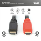 Digitus Cable HDMI de alta velocidad, con amplificador negro/Rojo
