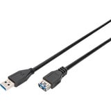 Digitus Cable de extensión USB 3.2 Gen 1, conector USB-A > puerto USB-A, Cable alargador negro