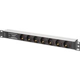 Digitus Regleta de enchufes 19" PDU con perfil de aluminio, 7 tomas negro/Aluminio
