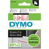 Dymo D1 - Etiquetas estándar - Rojo sobre blanco - 12mm x 7m, Cinta de escritura Rojo sobre blanco, Poliéster, Bélgica, -18 - 90 °C, DYMO, LabelManager, LabelWriter 450 DUO