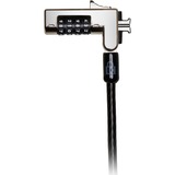 Kensington Candado fino de combinación para portátiles, Castillo negro/Plateado, Kensington, Llave, Acero al carbón, Negro