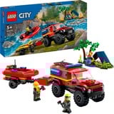 LEGO Camión de Bomberos 4x4 con Barco de Rescate, Juegos de construcción Juego de construcción, 5 año(s), Plástico, 301 pieza(s), 552 g