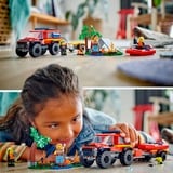 LEGO Camión de Bomberos 4x4 con Barco de Rescate, Juegos de construcción Juego de construcción, 5 año(s), Plástico, 301 pieza(s), 552 g