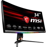 MSI Optix MPG341CQR 86,4 cm (34") 3440 x 1440 Pixeles UltraWide Quad HD LCD Negro, Monitor de gaming negro, 86,4 cm (34"), 3440 x 1440 Pixeles, UltraWide Quad HD, LCD, 1 ms, Negro