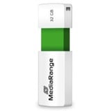 MediaRange Color Edition 32 GB, Lápiz USB blanco/Verde