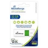 MediaRange Color Edition 32 GB, Lápiz USB blanco/Verde