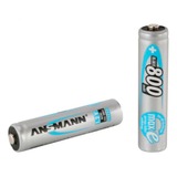 Ansmann 800 mAh - Micro / AAA / HR03 Níquel-metal hidruro (NiMH), Batería plateado, AAA, Níquel-metal hidruro (NiMH), 1,2 V, 800 mAh, 10.5 x 44.5
