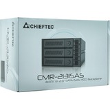 Chieftec CMR-3141SAS panel bahía disco duro Negro, Backplane  negro, Negro, SECC, 1 Ventilador(es), 8 cm, 12 Gbit/s, 146 mm