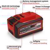 EINHELL Batería Power-X-Change Plus Multi-Ah 18 Voltios 5,0 a 8,0 Ah rojo/Negro
