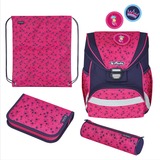 Herlitz UltraLight Stars juego de mochila escolar Chica Poliéster Rosa, Violeta, Cartera de escuela rosa/Lila, Pencil case, Pencil pouch, Mochila escolar, Sport bag, Chica, Educación secundaria media, Mochila, 15 L, Bolsillo frontal, Bolsillo lateral