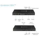 Toshiba Dynabook USB-C Dock reacondicionado, Estación de acoplamiento negro