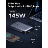 UGREEN PB551 Powerbank de 20.000mAh 145W con cable integrado, Banco de potencia 