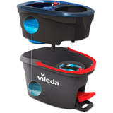 Vileda Set H2PrO Spin Mop, Limpiador de suelo negro/Rojo