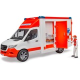 bruder MB Sprinter Ambulancia con conductor, Automóvil de construcción rojo/blanco